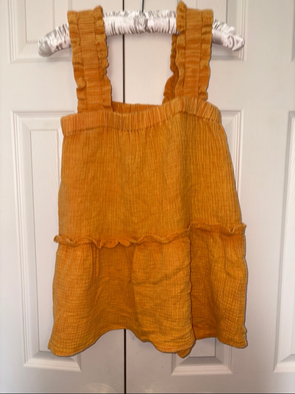 Mustard Ruffled Strap Top